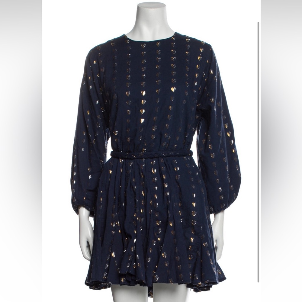 RHODE Blue Sequin Ruffled Mini Dress